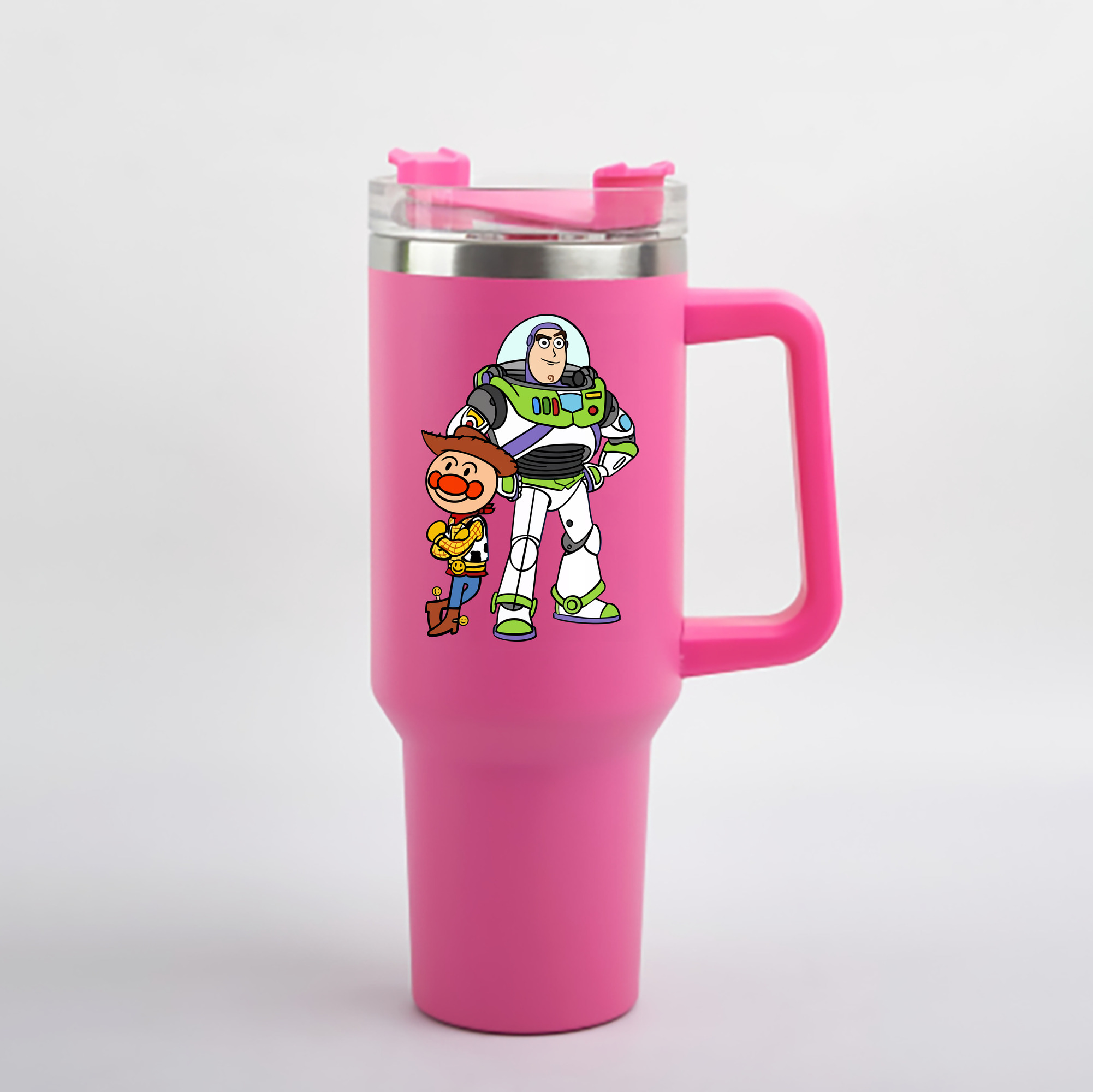 （画像用） アンパンマン Anpanman 1200mL車用タンブラー - クリスタルステッカー（プラスチックストロー付き）